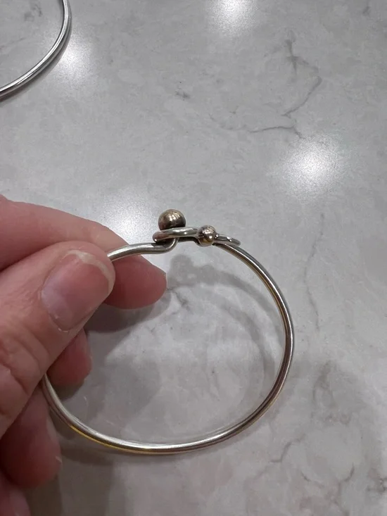 Eden Hand Arts two tone silver and 14k fish bracelet - Picture 4 of 14